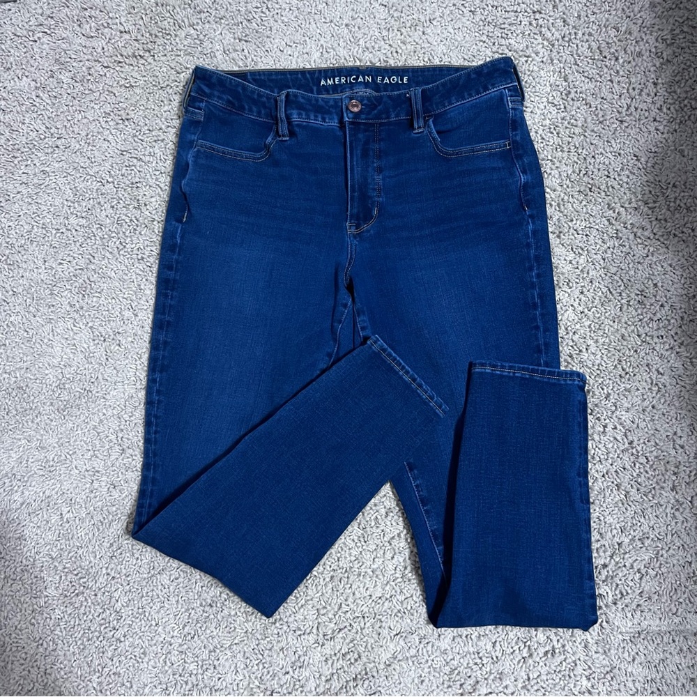 American Eagle Outfitters Women's Dark Blue Skinny Jeans